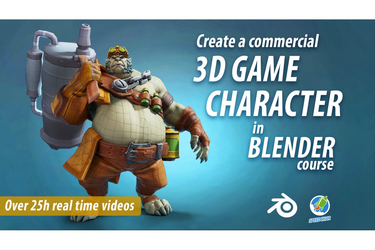 Udemy] Create a Commercial 3D Game Character in Blender Full Course Parts  1-2 [ENG-RUS]. Создание коммерческого 3D игрового персонажа в Blender.  Полный курс. Части 1-2